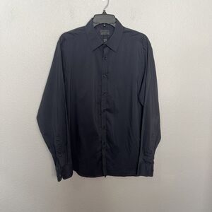 Arrow Slim Fit Dress Shirt Wrinkle Free Blue Size 16.5